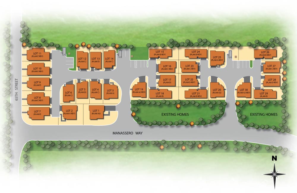 Manassero Site Map: Manassero Homes at Tahoe Park - Brand New Homes in Sacramento